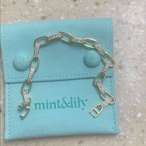 Mint & Lily Gold Chain Bracelet with Crystals